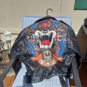 Leather Taz biker jacket